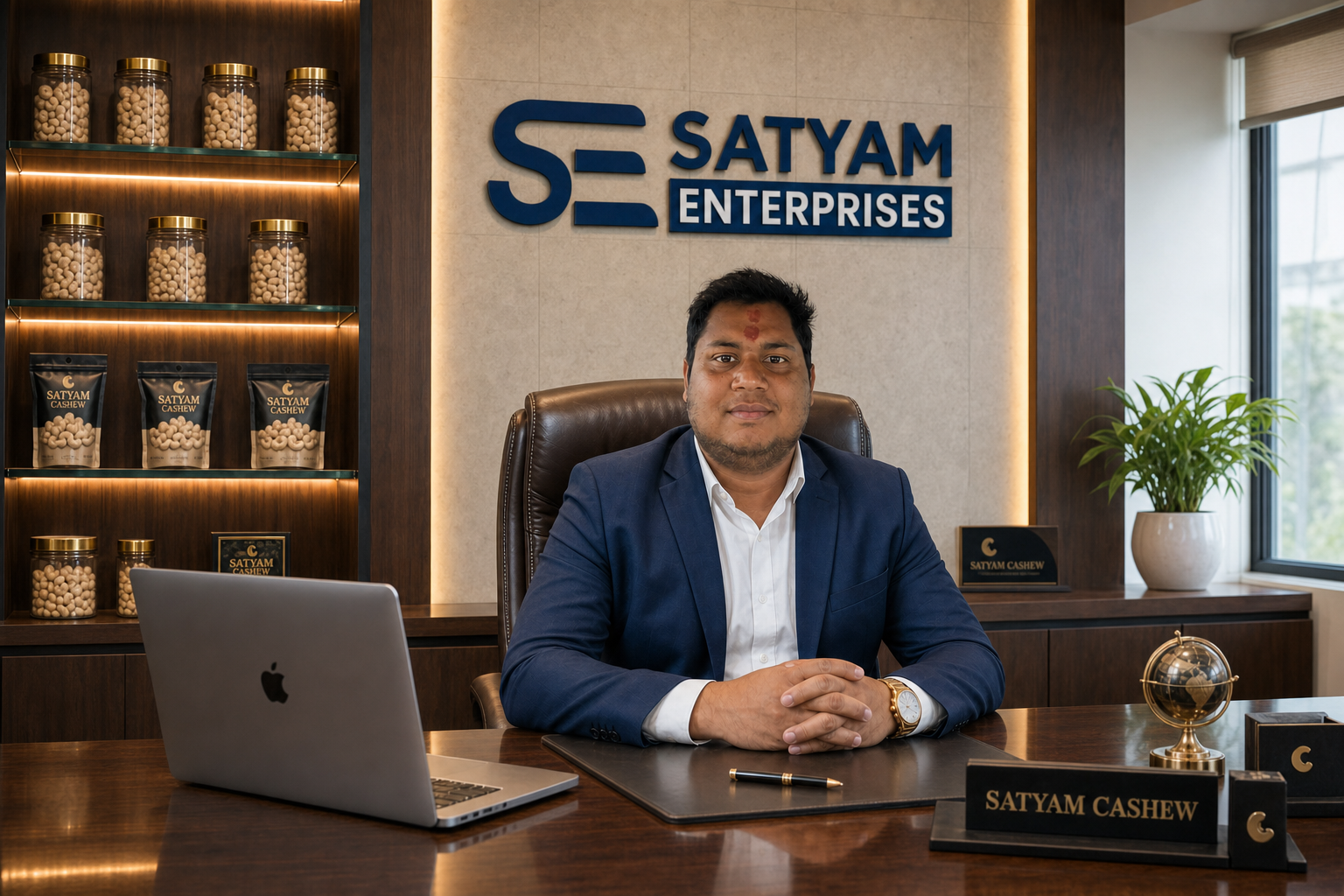 Managing Director of Satyam Enterprises in the company office