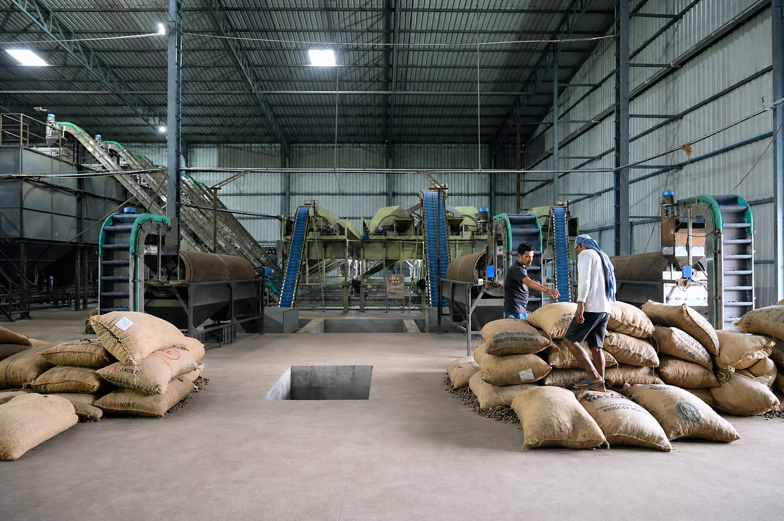 Raw cashew material handling team